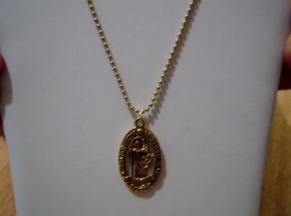 Gold Plated St. Christopher on a Ball Chain Necklace