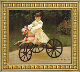   Miniature framed picture Victorian Girl on Trike by Claude Monet