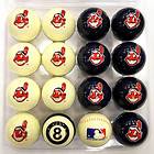 Cleveland Indians Home and Away MLB Pool Ball Set   White and Blue