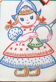 Vintage VOGART EMBROIDERY   DUTCH GIRL Designs for KITCHEN & DINETTE 