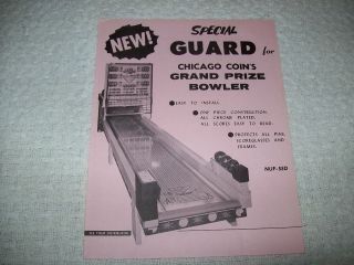   COIN GRAND PRIZE BOWLER SHUFFLE ALLEY GAME SALES FLYER BROCHURE 1963