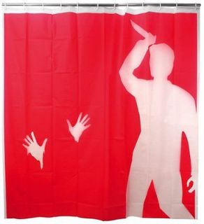 NEW Kikkerland Psycho Shower Curtain 72 Inch by 72 Inch