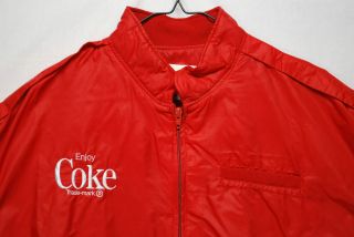 VTG 80s ENJOY COKE Coca Cola Cafe Racer Lightweight Full Zip Jacket 