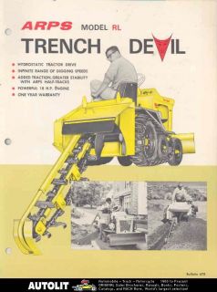 1967 ARPS Trench Devil RL Trencher Tractor Brochure