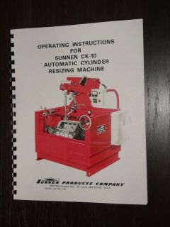 sunnen ck 10 cylinder hone instruction manual 52 pg one day shipping 