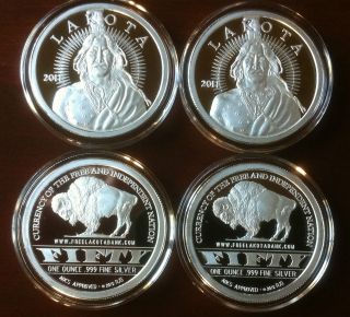   PROOF SILVER~LAKOTA~INDIAN CRAZY HORSE~BUFFALO~Rounds Coin Medallions