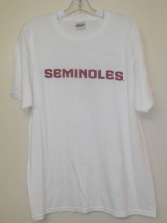 FSU Seminoles White Tobacco Free T Shirt XL, Florida State