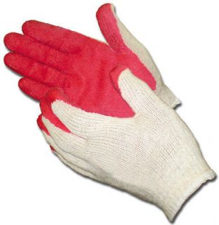   RED LATEX RUBBER COATED FINGERS & PALM WORK GLOVES MENS 1 size M & L