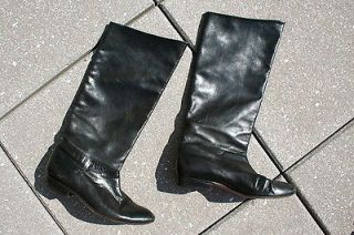 VINTAGE Cole Haan Black Leather Medium Tall Pirate BOOTS ~ Sz 6.5 M 