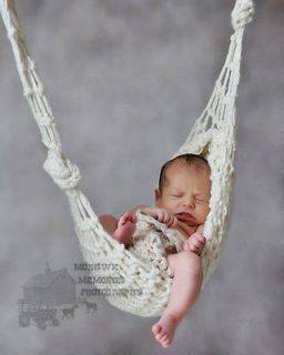 Newborn Hammock Cocoon Baby Photography Prop CREAM Handmade 0 3months