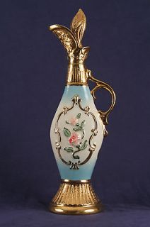  Jim James Beam Rose Decanter Blue Glass Vintage Regal China Bottle 
