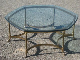   LABARGE brass Hollywood Regency COFFEE TABLE with 