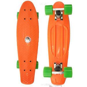 Cyres Retro Plastic Complete Skateboard Cruiser Blank Deck Orange