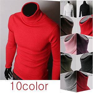 MENS neck turtleneck sweater 10color(sz us M,L)