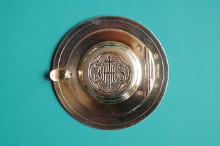 OLD Catholic relic travel Pyx box silver guild for host communion