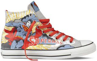Boys size 12 Converse Chuck Taylor DC comics Superman High Tops NEW 