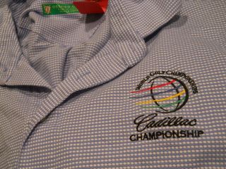 Cadillac Championships blue Oxford golf polo golf shirt mens XL
