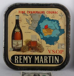   Serving Tray Vintage map Champagne Cognac VSOP France beer antique