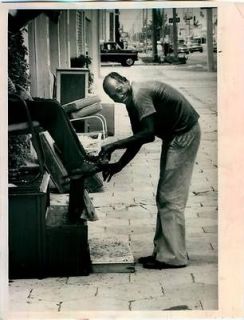 1975 Mathes Coley Shoe Shine Boy Chair Stand Sidewalk St Petersburg 