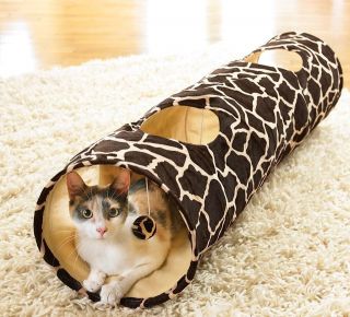 Newly listed Giraffe Print Cat Kitten Pet Tunnel Play Toy Polyester 