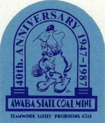 Vintage Sticker Awaba State Coal Mine, 1987