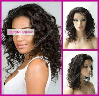   Steam Curl VIRGIN Brazilian Remy Full Lace Wig Natural Color 12 22inch
