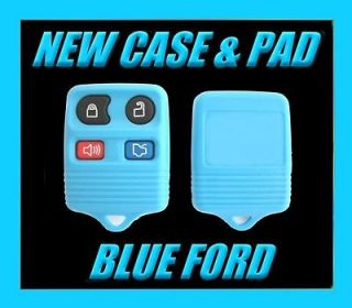   BLUE FORD LINCOLN MERCURY KEYLESS ENTRY KEY FOB COLORED CASE & PAD