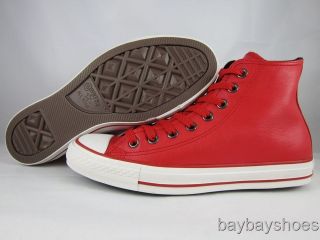CONVERSE ALL STAR LEATHER HI HIGH CHUCK TAYLOR TRUE RED CLASSIC MENS 