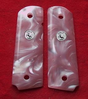 Colt 1911 Government Pink Pearl Grips w/Silver Colt Medallions