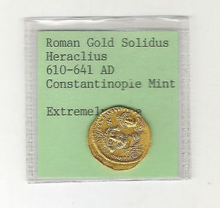 610 641 AD Ancient Gold Solidus   Heraclius