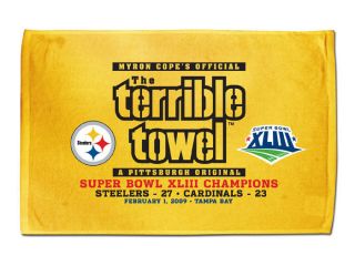   Steelers Logo NFL GOLD Original Myron Cope SB43 Champs TERRIBLE TOWEL