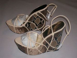 Shoedazzle Womens Amani Snakeskin Wedge Platform Heels Size 11 New