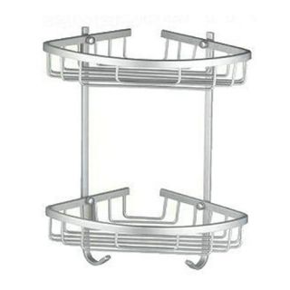   Thicken Double layer Bath Corner Storage Basket Shower Rack Shelf