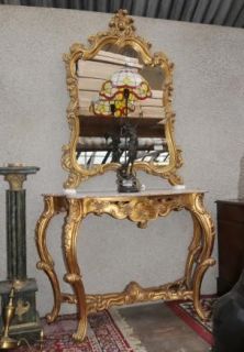 console table mirror set