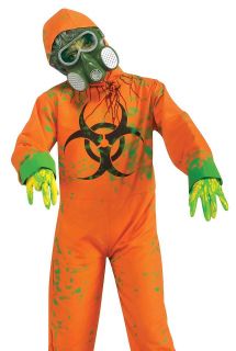 Scary Biohazard Mutant Zombie Kids Hazmat Suit Halloween Costume