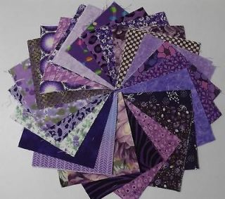 20 4x4 Purple Cotton Quilt Fabric Squares Fabric 4 Inch Lavenders 