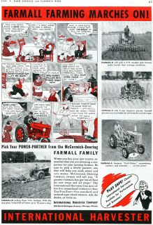 1941 International Harvester IH Farmall M H B & A Comic Farm Tractor 