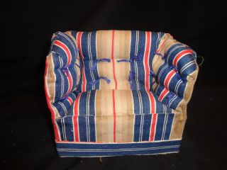 Dollhouse furniture toy decorative couch and pillows striped