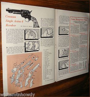 1962 CROSMAN Single 6 REVOLVER Parts List Assembly Article w/Exploded 