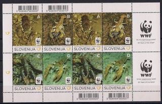 2011 Slovenia ,WWF CRAYFISH,Marine Life, Minisheet, MNH