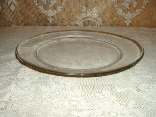 Set of 4 Clear Glass Dinner Plates 10.5 Inch Diameter