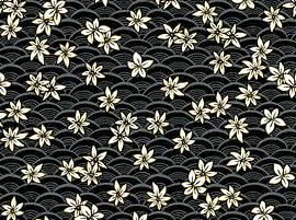   Asian Floral Empress Fabric Studio 8 VIP Cranston Black w/ Metallic