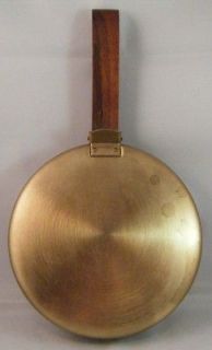   Brushed Brass Silent Butler Ash Tray Crumb Catcher w/ Wood Handle 5.5