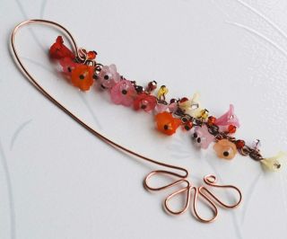 Spring Flowers Colorful Crystal Copper Wire Wrapped Unique Season 