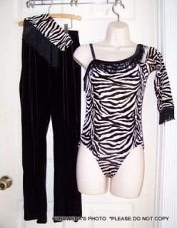 Curtain Call costumes zebra black/white sz CLA child large cl