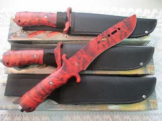   of 12 Military Survival Fixed Blade Knife Red Camo HK 729 RC 3 ZIX