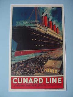 1914 Ill Fated Cunard Line Steamship Lusitania Via Queenstown Travel 