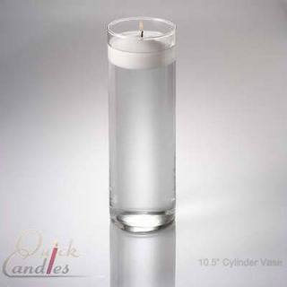 Glass Cylinder Floating Candle Vase 10.5 Inch