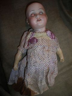 antique german Trebor 22 bisque head sleep eye doll as found