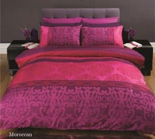 Pce MOROCCAN Pink Purple Jacquard~QUEEN Size Quilt Doona Cover Set